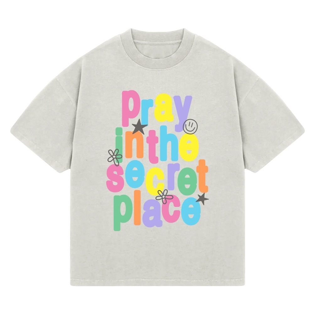 GLO Pray in the secret place size large t-shirt